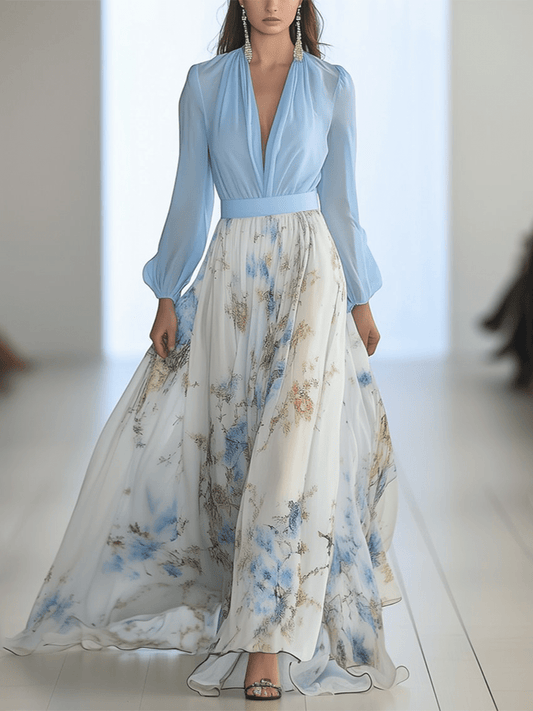 Sophie™ Langes Damenkleid Mit Blumenmuster – Festliches Kleid Für Hochzeitsgast Oder Frühlingsanlässe-1