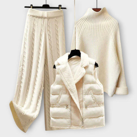 Emma - Gemütliches Strickset Damen, Drei-Teiliges Set mit Pullover, Hose & Weste, Perfekt für Entspannung & Outdoor-Aktivitäten-1