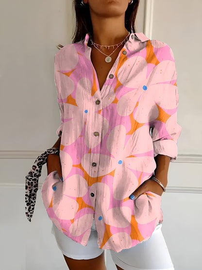 Malou Damenbluse – Elegante Bluse mit Blumenmuster und Knöpfen für jede Jahreszeit, Atmungsaktiv, S-5XL-2